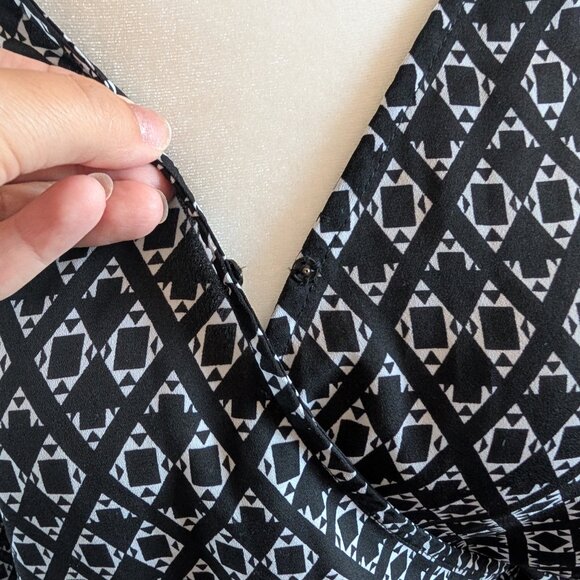 H&M X Coachella Black & White Fringe Romper Size 8 Festival Boho Western - Picture 7 of 13